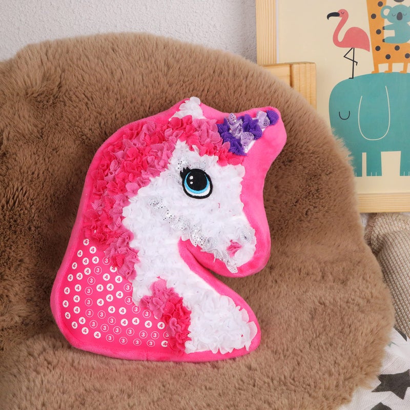 The Orb Factory ORB PlushCraft Unicorn Pillow, Fabric by Number Art & Crafts, Ages 5 and Up, No Sewing Required, 324 Pieces for Making Your Own DIY Unicorn Cozy Pillow, Learning Fun with Bright Colors, Multi,1 Count - Image 3